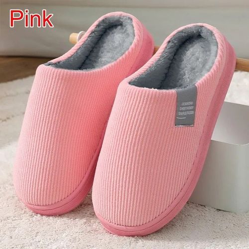 Chaussures Pantoufles En Coton Antidérapantes Pour Femmechaussures Semelle Optiqueen Peluchepour La Maisonautomne Et Hiver