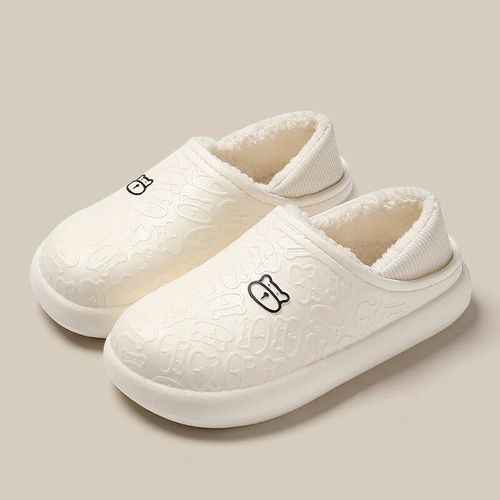 Chaussures Pantoufles En Fourrure De Coton Pour Hommes Et Femmesimperméableschaudesdécontractéespeluchemodeextérieurcouplehiver