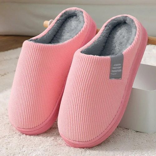 Chaussures Pantoufles En Coton Antidérapantes Pour Femmechaussures Semelle Optiqueen Peluchepour La Maisonautomne Et Hiver