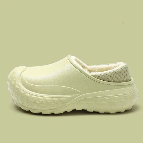 Pantoufle À Plateforme Imperméable En Peluche Chaude Pour Femme,Chaussures D'intérieur Pour Femme,Chaussure À Enfiler,Semelle Optique,Extérieur,Toboggans Pour La Maison,6cm