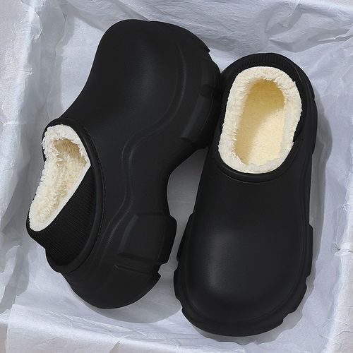 Chaussures Pantoufle Plateforme Imperméable En Peluche Chaude Pour Femmechaussures D'intérieur Pour Femmechaussure Enfilersemelle Optiqueextérieurtoboggans Pour La Maison6cm