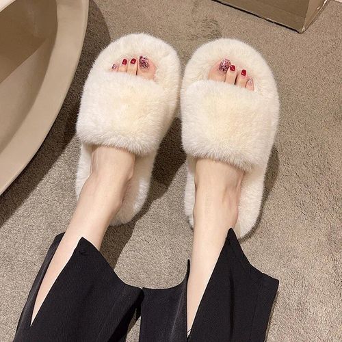 Chaussures Pantoufles En Coton Plateforme Pour Femmes4cmchaussures Plates Chaudesmaisonchambre Couchermaisonintérieurhiver