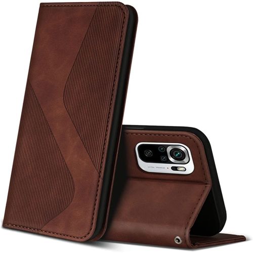 Coque Pour Xiaomi Redmi Note 10 4g / Redmi Note 10s, Premium Etui Housse En Cuir De Protection, Clapet Folio Portefeuille Pour Xiaomi Redmi Note 10 4g / Redmi Note 10s (Marron)