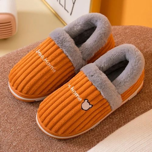 Chaussures Pantoufles Courtes En Peluche Coordonnantes Pour Coupletoboggans De Chambre Coucherchaussures D'intérieur Doucesfourrurechaudhivermaisonhommesfemmesnouvelle Mode