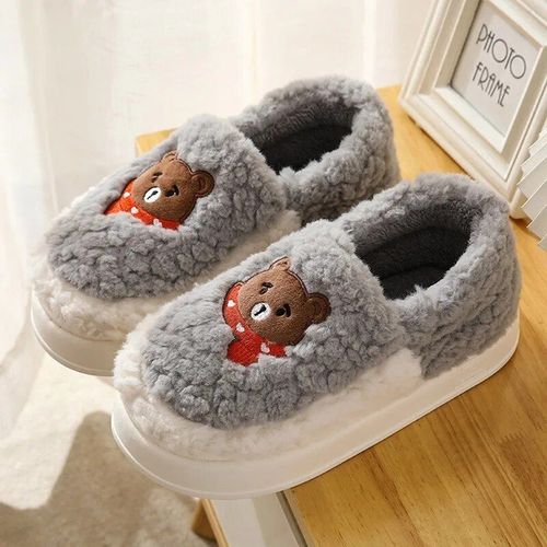 Chaussures Jolies Pantoufles De Maison Respirantes Pour Femmesmotif De Lapin Mignonpelucheextérieurdesign Rehaussanthiver