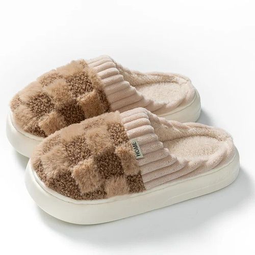 Chaussures Chaussons De Maison En Fourrure D'hiver Pour Hommes Et Femmeschaussures Chaudes En Cotonsemelle Haute Optiquetoboggans En Fourrure Confortablesintérieurchambre Coucheramoureux Des Dames