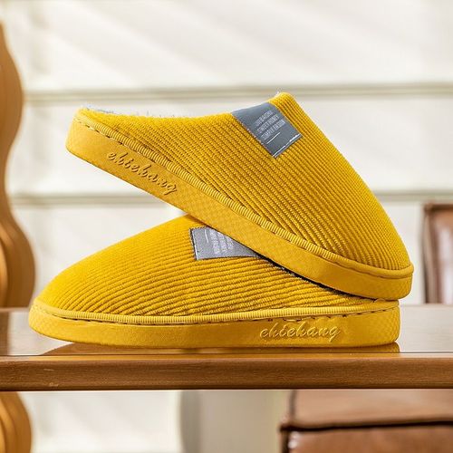 Chaussures Pantoufles Doublées De Peluche Pour Femmeschaussures Chaudes D'hiver D'intérieur Pour Chambre Coucherpantoufles Muettes Pour La Maison