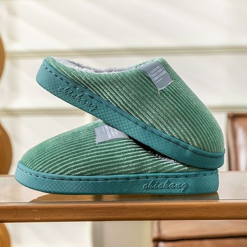 Chaussures Pantoufles Doublées De Peluche Pour Femmeschaussures Chaudes D'hiver D'intérieur Pour Chambre Coucherpantoufles Muettes Pour La Maison