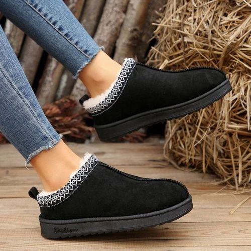 Stephanrinse-Bottes De Neige Pour Femme,Fourrure Courte,Peluche Chaude,Pantoufles Plates,Chaussures À Plateforme,Tongs,Hiver,Nouvelle Marque,2023 - 37