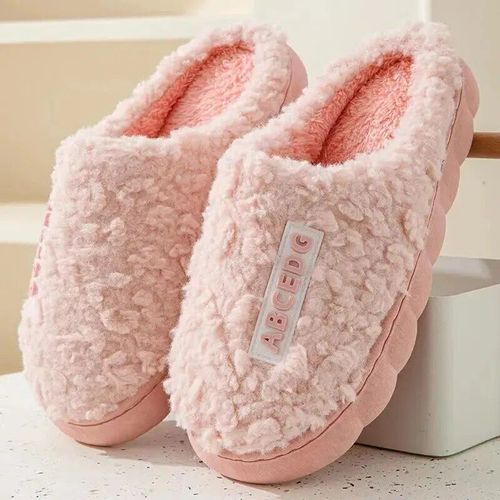 Chaussures Pantoufles D'hiver En Coton Carreaux Et Fourrure Pour Femmechaussures De Maisonchaudesantidérapantesdoucesà La Modeen Peluchepour Chambre Coucherpour Couple