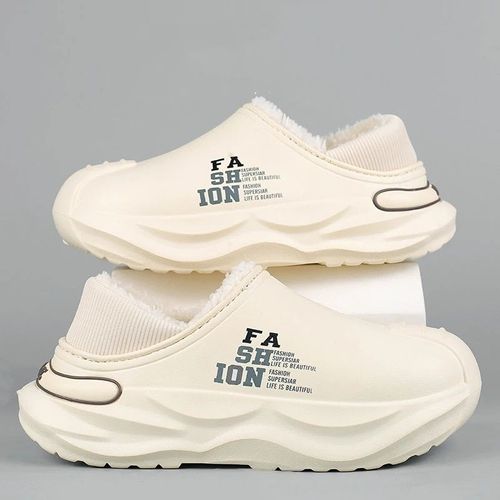 Pantoufles En Coton Imperméables Pour Hommes,Chaussures D'intérieur À Enfiler,Mules,Sabots,Maison,Jardin,Chaud,Hiver,Nouvelle Mode