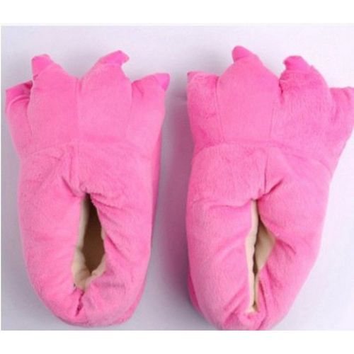 Chaussures Pantoufles De Sol D'intérieur En Peluche Patte D'animal Pour Hommes Et Femmeschaussures Doucesgriffe De Dinosauremonstre De Noëlmaisonchauddrôleenfantshiver