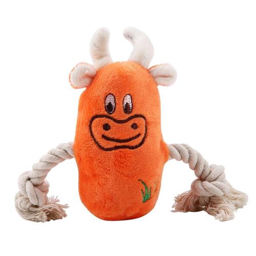 Jouets En Peluche Pour Animaux De Compagnie Puppy Dog Chew Toys Jouet En Forme D'animal Avec Son Grin?Ant (Veau Orange)