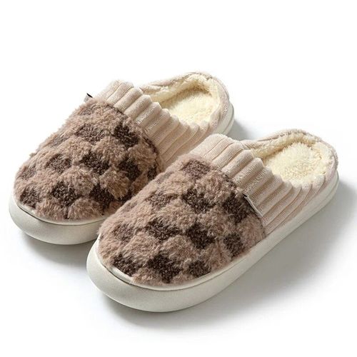 Chaussures Pantoufles En Fourrure Pour Femmestoboggans Moelleux Pour Coupleschaussures En Coton Pour Damespantoufles Chaudes En Peluche Pour Chambre Coucherautomne Et Hiver