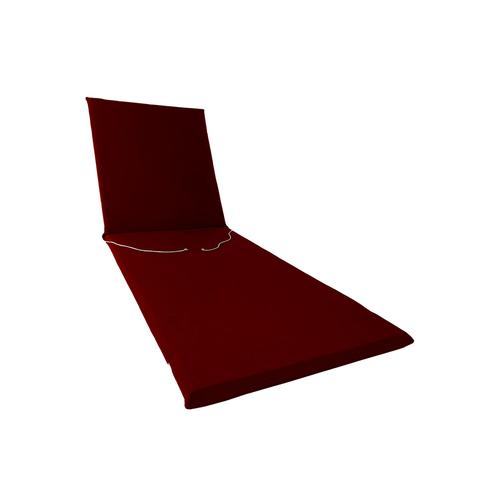 Coussin Imperméable De Chaise Longue Pour Bain De Soleil 190x60 Cm En Tissu 100% Coton Totalement Artisan Avec Rembourrage Amovible Bordeaux