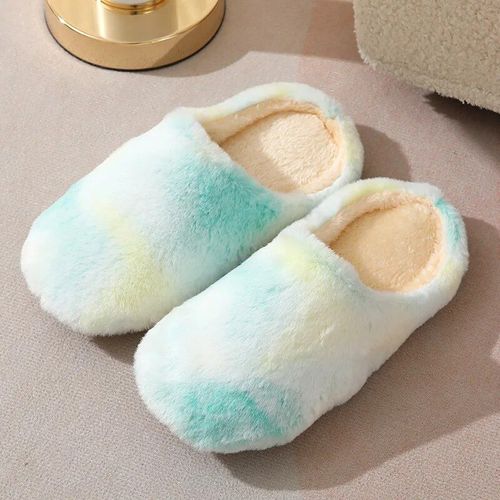 Chaussures Chaussons D'intérieur Dégradés Pour Hommes Et Femmestoboggans En Fourrurechaussures De Sol Coordonnantescoton Doux Et Chaudpeluchemaisonchambre Coucherhiver