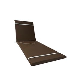 Le De Chaise Longue Pour Bain De Soleil 190x60 Cm En Tissu 100% Coton Totalement Artisan Avec Rembourrage Amovible Marron