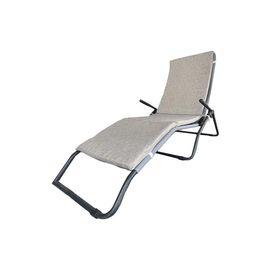 Il Tuo Artigiano Design Coussin Pour Transat Pliant, Bain De Soleil, Salon De Jardin, 165x50 Cm, Coton, Totalement Déhoussable Beige
