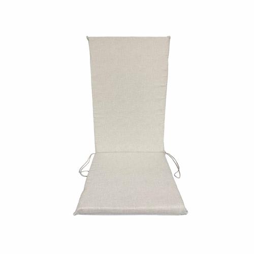 Coussin Pour Chaise Longue Pliante, Dossier Haut, Salon De Jardin, 120x50 Cm, Coton, Totalement Déhoussable Ivoire