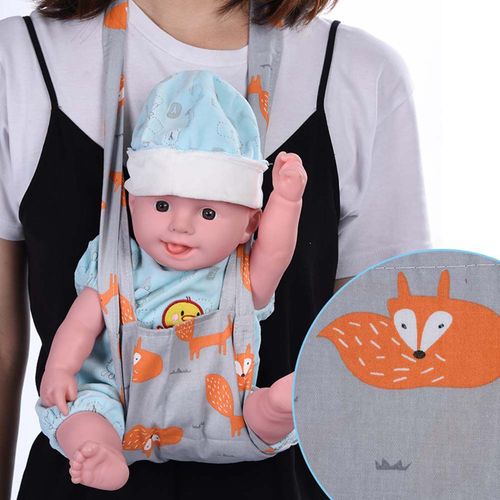 Porte-Poupée En Coton Porte-Bébé Pratique Bandoulière Pour Enfants Jouet Avant Arrière (Style Renard) Dbt