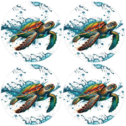 Set De 4 Dessous De Verres Tortue Cbkreation