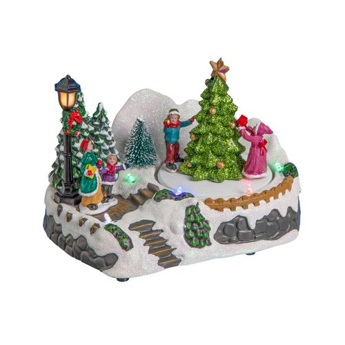 Village de noël lumineux sapin 18 x 12 x 13 cm