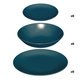 Service Vaisselle 18 Pièces Colorama - Bleu Canard