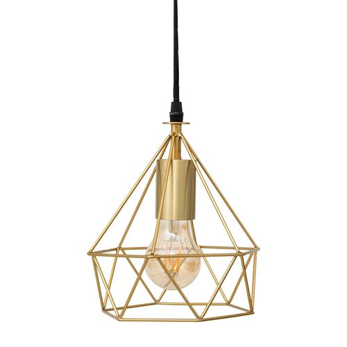 Suspension Filaire En Métal - Diam 19 Cm - Or