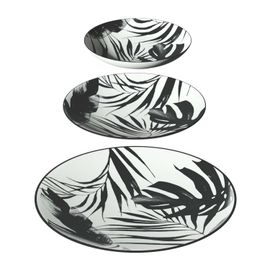 Service Vaisselle 18 Pièces Palmier - Noir