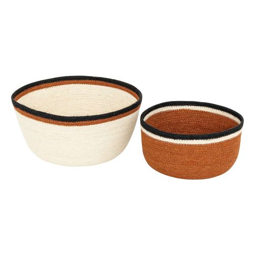 Ensemble De 2 Paniers En Jute Automne - Beige Et Orange