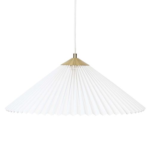 Suspension Plissée - H. 49 Cm - Blanc