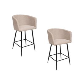Lot De 2 Fauteuils De Bar En Velours Marlo - Beige