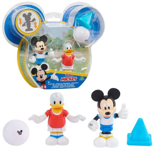 Mickey Mouse Mickey  Blister 2 Figurines Articulées 7,5 Cm Avec Accessoires - Football
