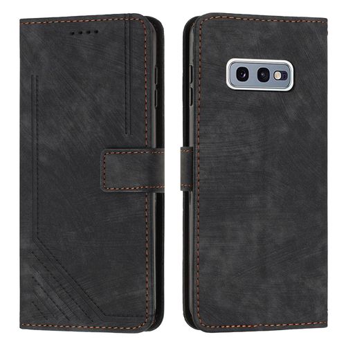 Coque Pour Samsung Galaxy S10e,Etui De Samsung Galaxy S10e Premium En Cuir Pochette Protection,Étui Pour Samsung Galaxy S10e Portefeuille Rabat Clapet Case,Noir