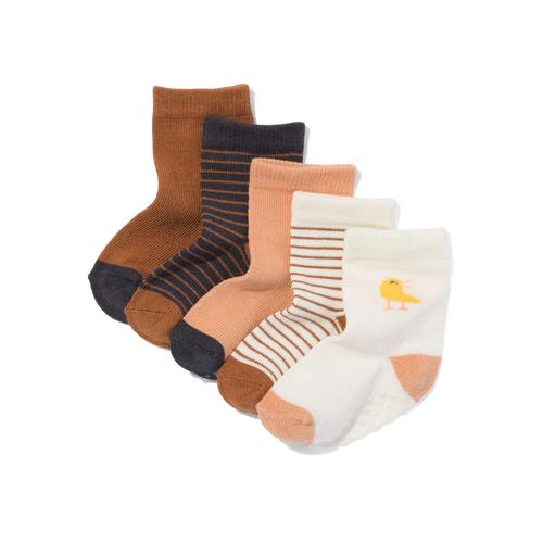 Hema Chaussettes Bébé En Bambou Motif Oiseau - 5 Paires Marron