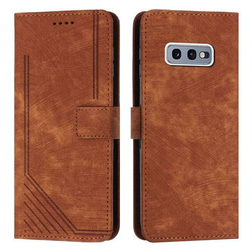 Coque Pour Samsung Galaxy S10e,Etui De Samsung Galaxy S10e Premium En Cuir Pochette Protection,Étui Pour Samsung Galaxy S10e Portefeuille Rabat Clapet Case,Marron