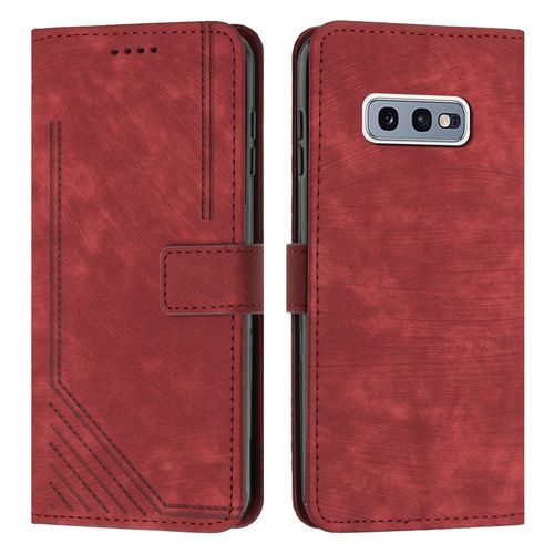 Coque Pour Samsung Galaxy S10e,Etui De Samsung Galaxy S10e Premium En Cuir Pochette Protection,Étui Pour Samsung Galaxy S10e Portefeuille Rabat Clapet Case,Rouge