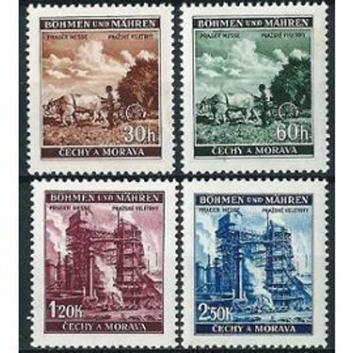 Tchécoslovaquie, Occupation Allemande 1941, Très Belle Série Neuve** Luxe Timbres Yvert 65 66 67 68, Foire De Prague, 2 Val. Agriculture, Et 2 Val. Industrie. -