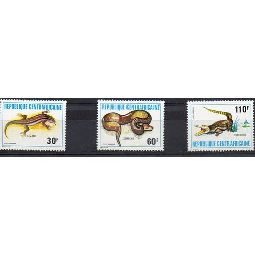 Centrafrique Timbres Les Reptiles