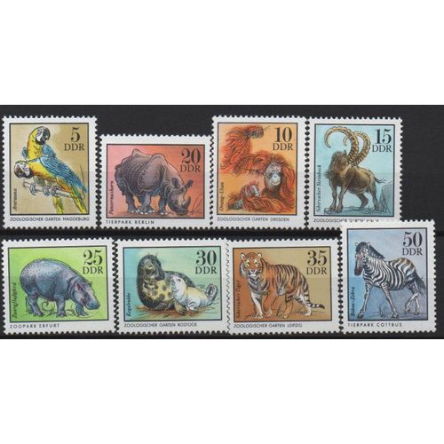 Allemagne De L'est Timbres Animaux Des Zoos 1975