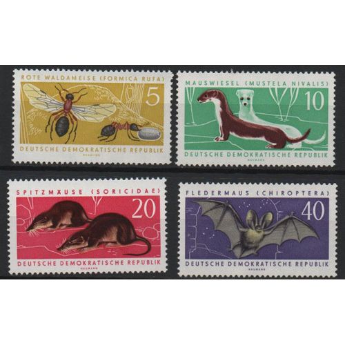 Allemagne De L'est Timbres Animaux Des Bois