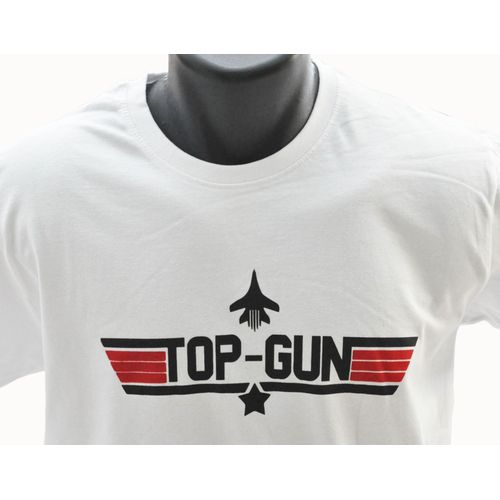 T-Shirt Top-Gun - Film - Blanc