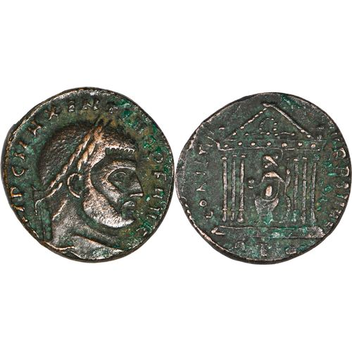Rome - Follis - Maxence - 309 Ad - Temple Avec Rome Assise - Rome - Ric.210 - 22-035