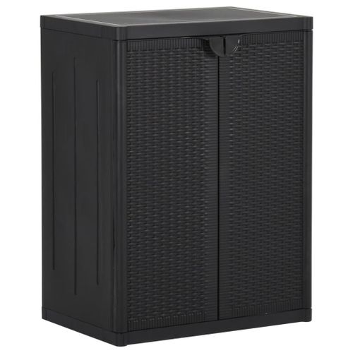 Armoire De Rangement De Jardin Noir 65x45x88 Cm Pp Rotin