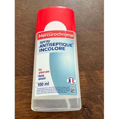 Mercurochrome, Spray Antiseptique, Incolore Ne Pique Pas Sans Alcool, Sans 100ml  