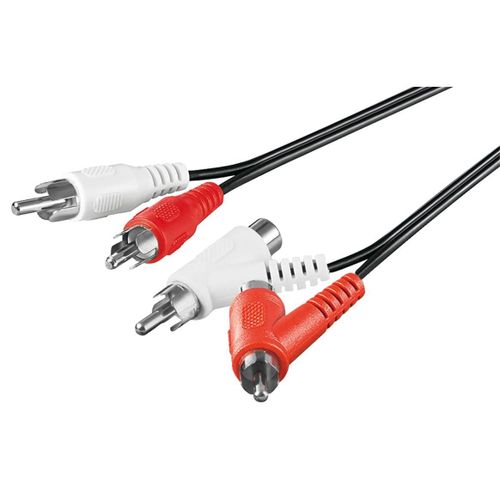 Goobay Câble audio RCA 1.5 m 2x RCA Mâle vers 2x RCA Mâle/Femelle