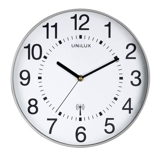 UNILUX Horloge radio-pilotée WAVE 30 cm gris métal