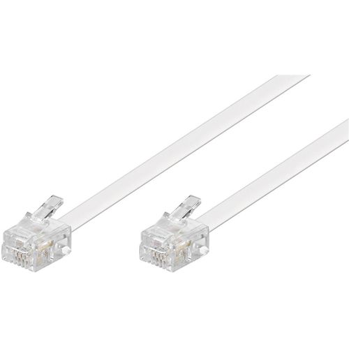 Goobay Câble Modulaire Téléphone RJ11/RJ14 (6P4C) Mâle - Mâle 15 m Blanc