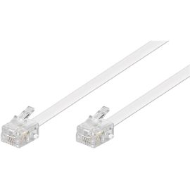 Goobay Câble Modulaire Téléphone RJ11/RJ14 (6P4C) Mâle - Mâle 15 m Blanc