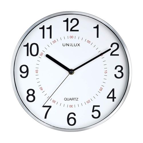 UNILUX Horloge à Quartz "ARIA" Diam 28,5 cm gris métal